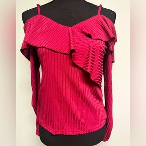 Shiny Burgundy Pink Peekaboo Top